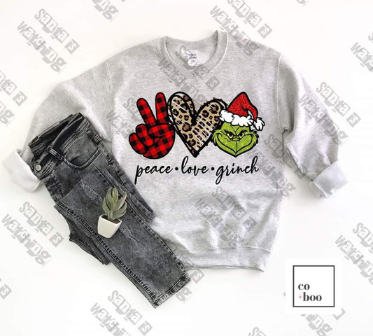 PEACE LOVE GRINCH DESIGN