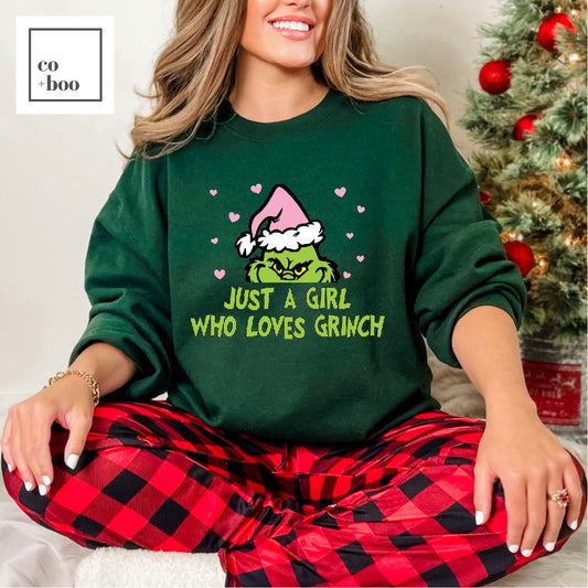 JUST A GIRL WHO LOVES GRINCH DESIGN